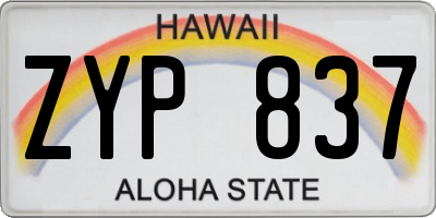 HI license plate ZYP837