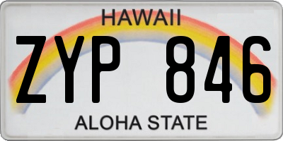 HI license plate ZYP846