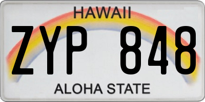 HI license plate ZYP848