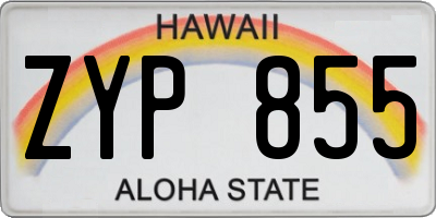 HI license plate ZYP855