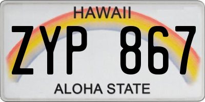 HI license plate ZYP867