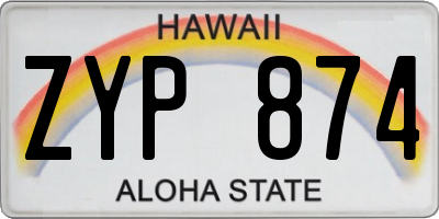 HI license plate ZYP874