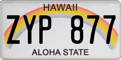 HI license plate ZYP877