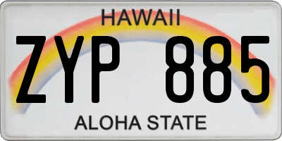 HI license plate ZYP885