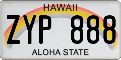 HI license plate ZYP888