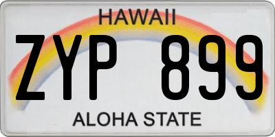 HI license plate ZYP899