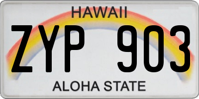 HI license plate ZYP903