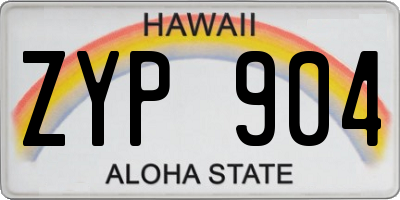 HI license plate ZYP904