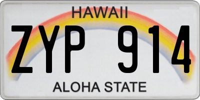 HI license plate ZYP914