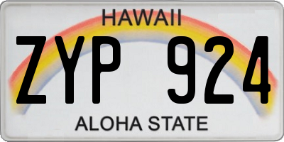 HI license plate ZYP924
