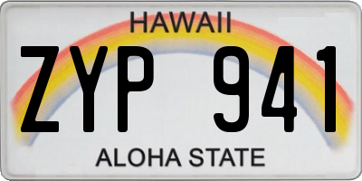 HI license plate ZYP941