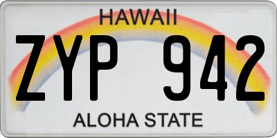 HI license plate ZYP942