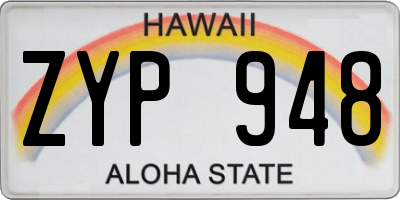 HI license plate ZYP948
