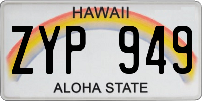 HI license plate ZYP949