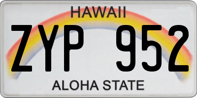 HI license plate ZYP952