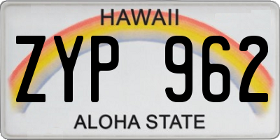 HI license plate ZYP962