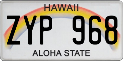 HI license plate ZYP968
