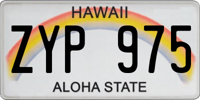 HI license plate ZYP975