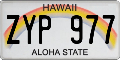 HI license plate ZYP977
