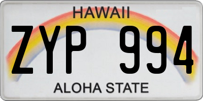 HI license plate ZYP994