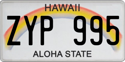 HI license plate ZYP995