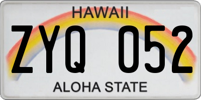 HI license plate ZYQ052