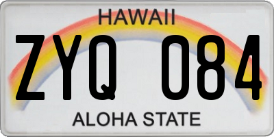HI license plate ZYQ084