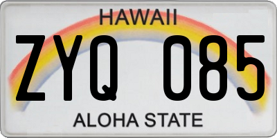 HI license plate ZYQ085