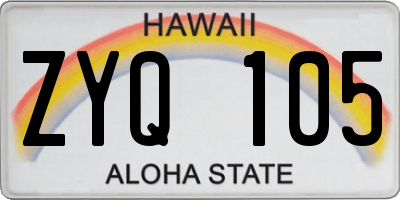 HI license plate ZYQ105