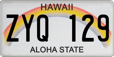 HI license plate ZYQ129