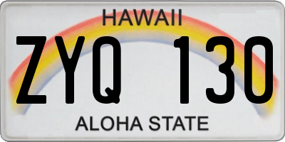HI license plate ZYQ130