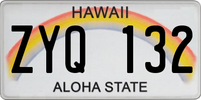 HI license plate ZYQ132