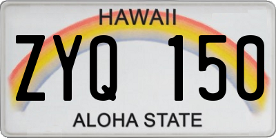 HI license plate ZYQ150