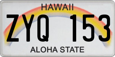 HI license plate ZYQ153