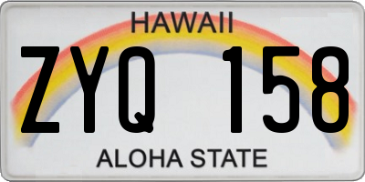HI license plate ZYQ158