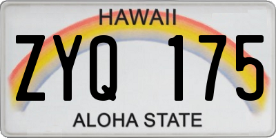 HI license plate ZYQ175