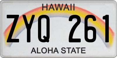 HI license plate ZYQ261