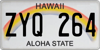 HI license plate ZYQ264