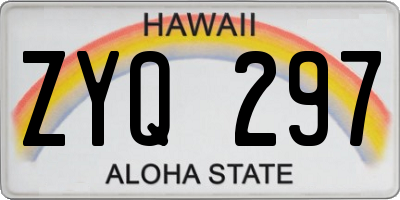 HI license plate ZYQ297