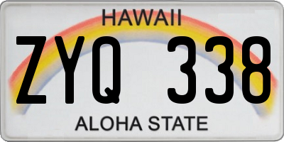 HI license plate ZYQ338