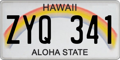 HI license plate ZYQ341