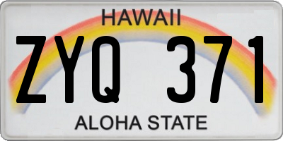 HI license plate ZYQ371