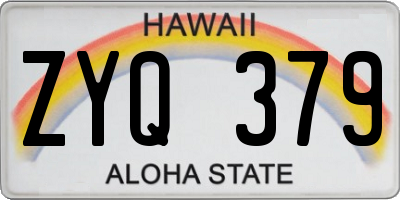 HI license plate ZYQ379