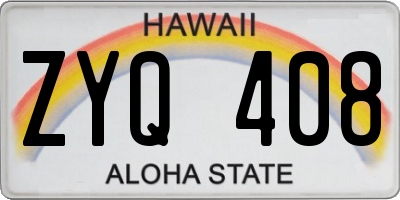 HI license plate ZYQ408