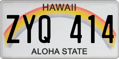 HI license plate ZYQ414