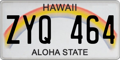 HI license plate ZYQ464