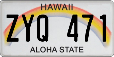 HI license plate ZYQ471
