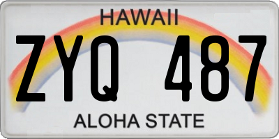 HI license plate ZYQ487