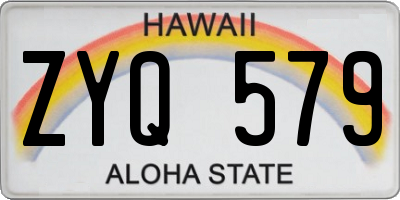 HI license plate ZYQ579
