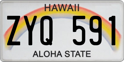 HI license plate ZYQ591